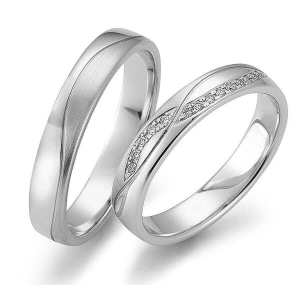 Gifteringer i hvitt gull 14 kt, 5 mm. GERSTNER - 28045